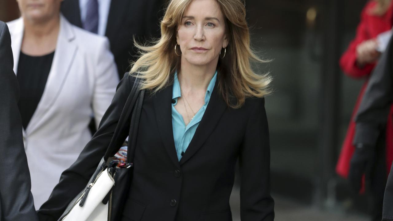 Federal prosecutors are asking a judge to sentence Desperate Housewives star Felicity Huffman to jail for her role in the sweeping college admissions bribery scandal. Picture: AP Photos/Charles Krupa