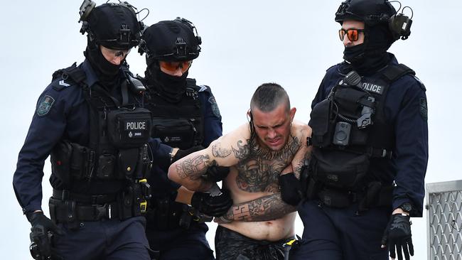 Dean Robert Richards surrendered himself after a five hour standoff. Picture: Patrick Woods.