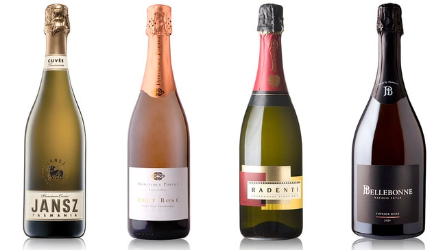 Jansz premium cuvee, Dominique Portet rose, Freycinet R3 Radenti chardonnay pinot noir, and the Bellebone rose.