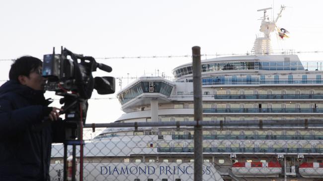 The boat was quarantined on February 5. Picture: AP Photo/Koji Sasahara