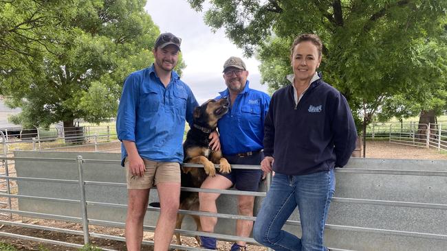 James, Andrew and Sue Russell from Rutherglen with their dog Tess.