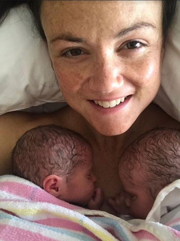 Daisy Pearce has welcomed the safe arrival of twins Sylvie and Roy. Picture: Daisy Pearce’s Instagram