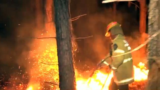 NSW firefighters have spent the night battling dozens of out of control blazes. Picture: Seven News