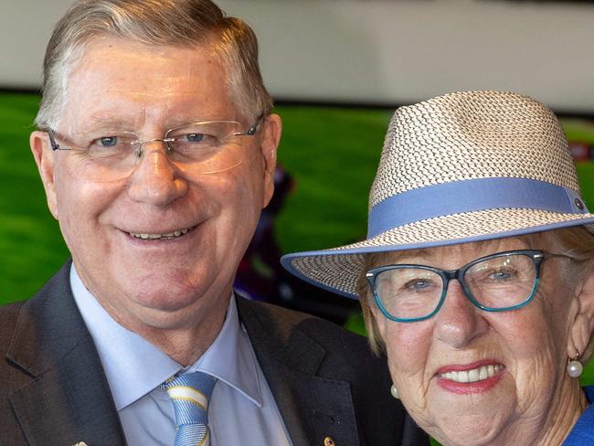 Denis and Peggy Napthine.Cox plate at Moonee Valley Races celebrities, crowds and racing. Picture: Jason Edwards