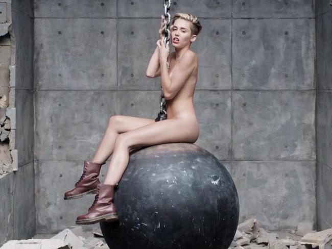 Tribute ... Miley Cyrus said her Wrecking Ball film clip was a nod to Sinead O’Connor’s Nothing Compares 2 U.