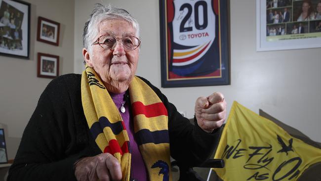 AFL We drive as One - Adelaide to Sydney - Day 3. Swan Hill the home of Crows forward Josh Jenkins. His Grandma Edith Casey 84yrs will be cheering him on all the way. Picture Sarah Reed