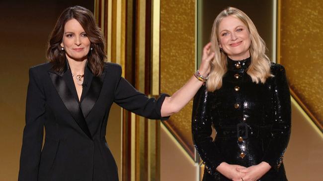 The comedic duo are hosting the Golden Globes from opposite sides of America. Picture: NBCU Photo Bank via Getty Images