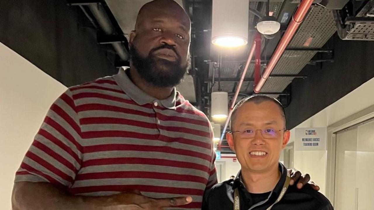 Binance Co-Founder and CEO Changpeng Zhao with Shaquille O'Neill in 2022. Picture: Instagram