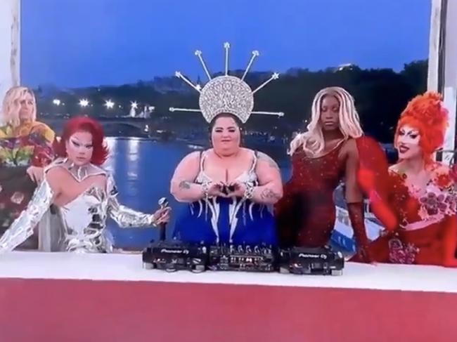 The last supper scene from the paris 2024 opening ceremony. Picture: X