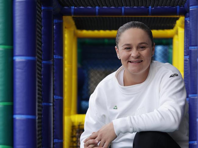 Former tennis champion and Australian Made ambassador Ash Barty at the launch of ÃAustralian Made WeekÃ at MJ playgrounds in Coolum Beach industrial estate. Picture Lachie Millard