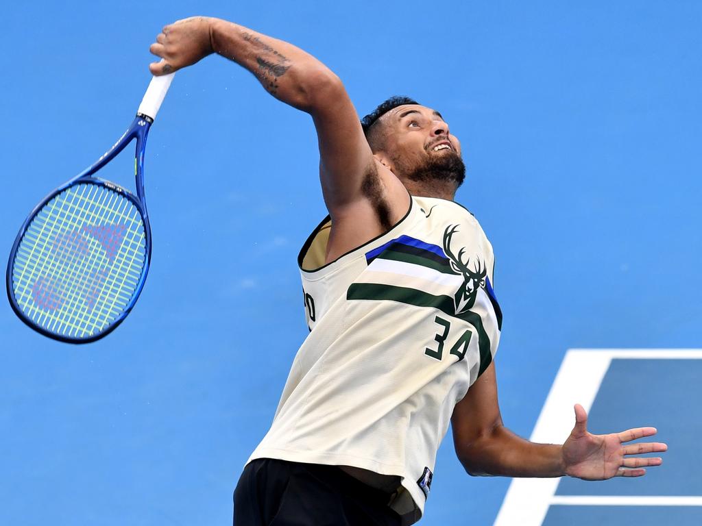 Nick Kyrgios prepares for the ATP Cup.