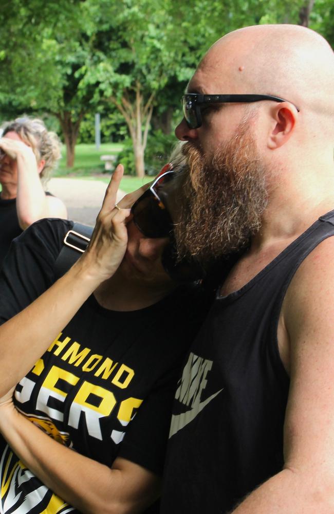 Ben and Alison Gill paid their respects. Picture: Jason Walls