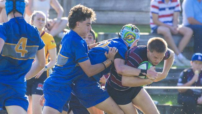 TSS Year 12s Blaze Moana, Jonah Rangiwai, Hayden Keldie-Genner, Dan Wells, Tom Goldie, Jake Lane and Callum Dalton played their final home game on Saturday. Picture: Glenn Campbell