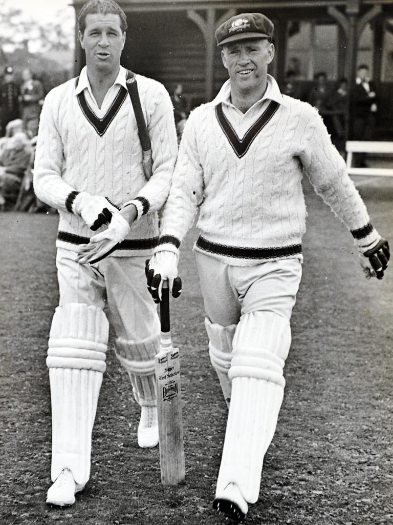 Invincible Ernie Toshack with teammate Sam Loaxton at Oxford.