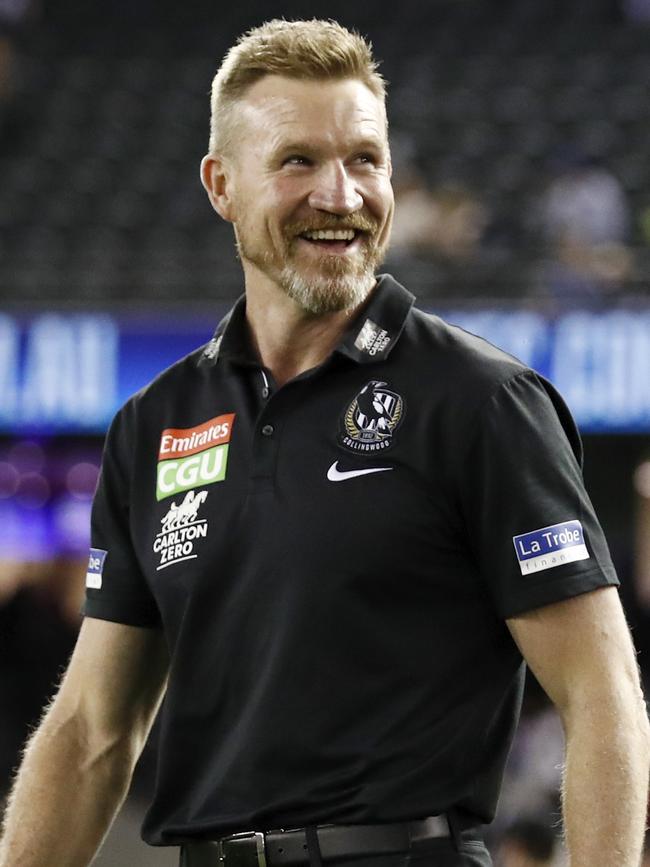 Nathan Buckley can’t get a win on the field, but he’s winning off the field. Picture: Getty