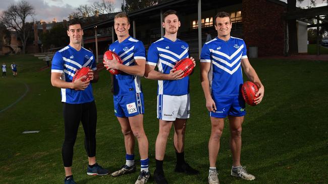 Luke Mitchell, Jock McLeay, Luke Trenorden and James McLeay. Picture: AAP/Keryn Stevens