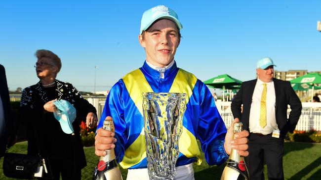 Adin Thompson has lost the ride on Zouna in the JJ Atkins but has handled the decision with class. Picture: Grant Peters, Trackside Photography.