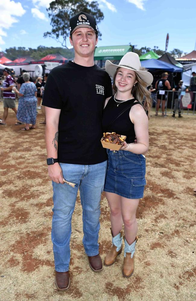 Liam Woodroffe and Jordi Millward at Meatstock, Toowoomba Showgrounds. Picture: Patrick Woods.