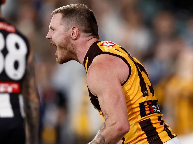 Hardwick almost carried the Hawks to a famous win at Gather Round. (Photo by Michael Willson/AFL Photos via Getty Images)