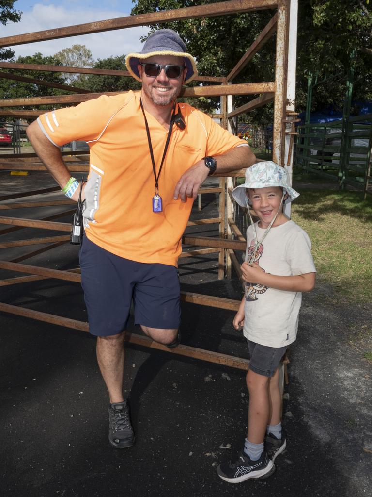 Allan and Eddie Scriven at Meatstock, Toowoomba Showgrounds. Friday, April 8, 2022. Picture: Nev Madsen.