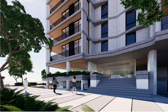 Artist impressions of a proposed 14-storey tower planned for Palm Beach by H&amp;F Property Group. Picture: Supplied