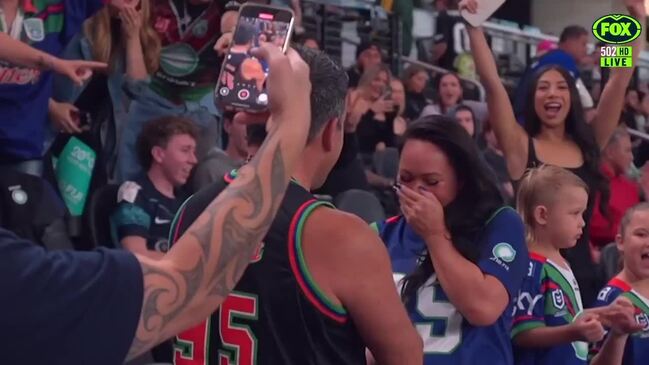 James Fisher-Harris' auntie receives half-time proposal