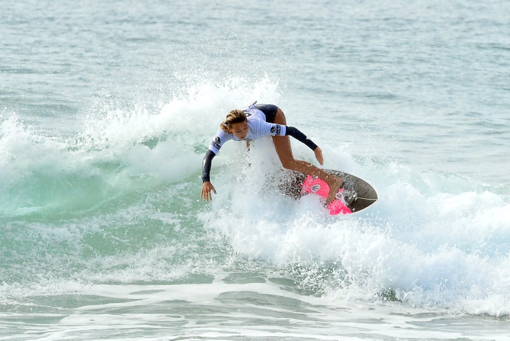 Queensland Grommet Surfing Titles at Coolum Beach. Coco Cairns. Picture: john mccutcheon