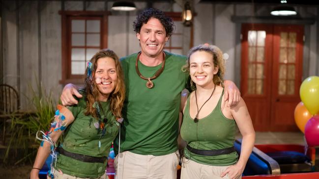 Colin Fassnidge with campmates Toni Pearen and Abbie Chatfield on Ten reality show, I’m A Celebrity … Get Me Out Of Here!