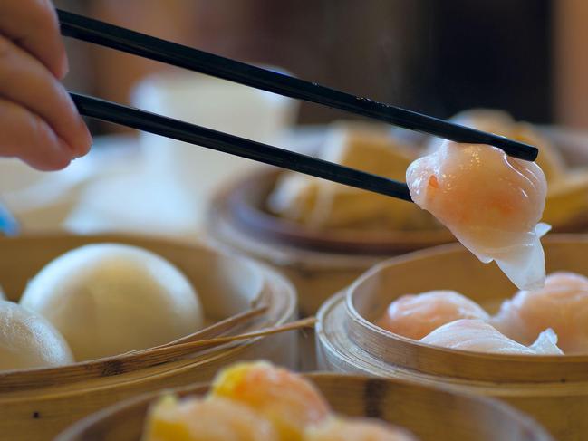 Dim sum (many different kinds of snacks) are usually served in steamer baskets.