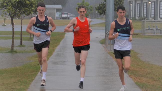 Byron Bay Runners Finn Crethar, Elliott McGaughran and Bailey Crabtree.