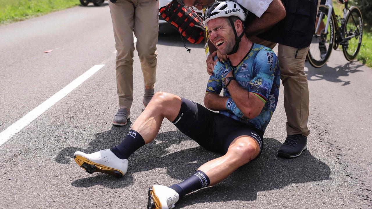 ‘It’s heartbreaking’: Mark Cavendish crashes out of Tour de France