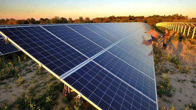 When solar panels reach their end, there’s no plan for their remains, so the become landfill. Picture: Getty