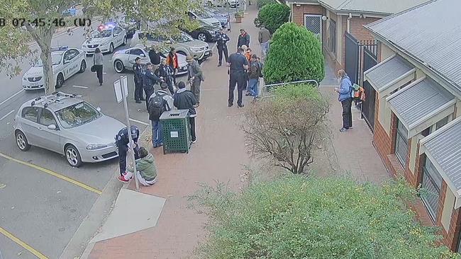 CCTV of an incident at Hutt St Centre on Thursday morning.