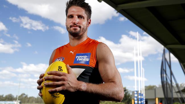 GWS Giants new recruit Jesse Hogan at the Giants training facility in Sydney Olympic Park. Picture: Jonathan Ng