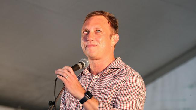 Steven Miles during the infamous Labour Day speech when some say he mistakenly called Scott Morrison a “c**t”. Picture: Liam Kidston.