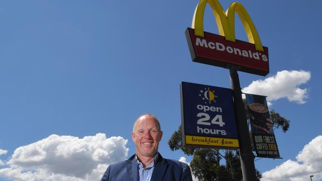 McDonalds Campbelltown owner, Peter Meadows outside the restaurant in October 2017. Picture: AAP IMAGE/Simon Bullard