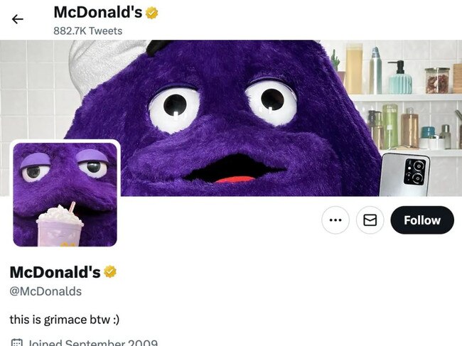 Grimace has been having something of a renaissance of late. Picture: Twitter