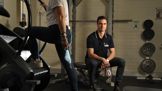 Graduating physiotherapy student Stefan Jankewicz pictured at Uni SA at Magill. There's a call for more allied health workers to help with 'long Covid'. Picture: Tricia Watkinson