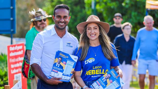 LNP candidate Leon Rebello with Laura Gerber at Tugun Village Community Centre. Picture: Nigel Hallett