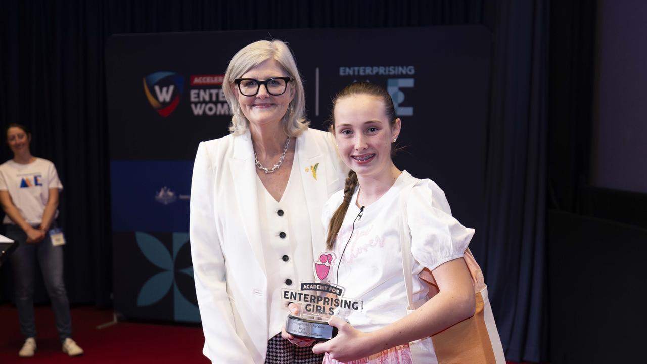 Charters Towers teenager Isabella O’Sullivan and Governor-General of Australia Sam Mostyn.