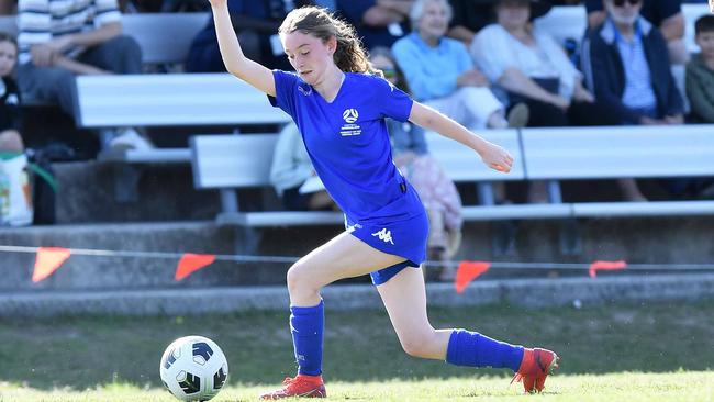 Football Queensland Community Cup carnival, Maroochydore. U15-17 girls, Metro South V Central Coast. Picture: Patrick Woods.