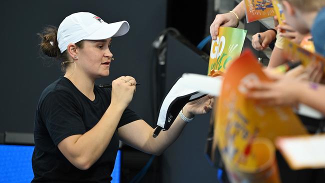 Ash Barty, queen of the kids. Pic: Lyndon Mechielsen/Courier Mail