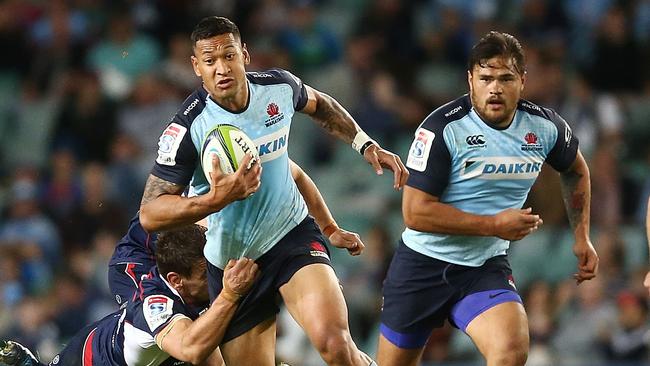 Israel Folau in action against the Rebels on Sunday.