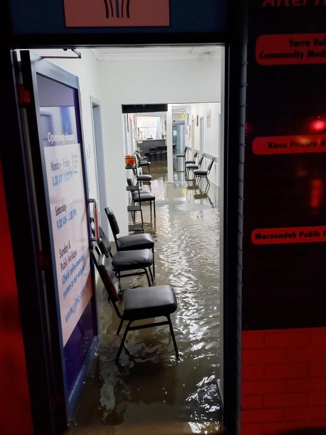 Water gushing through another business. Picture: Aven Stewart