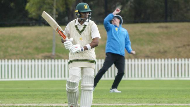 Premier: Northcote’s Jaga Koduru walks off. Picture: Valeriu Campan