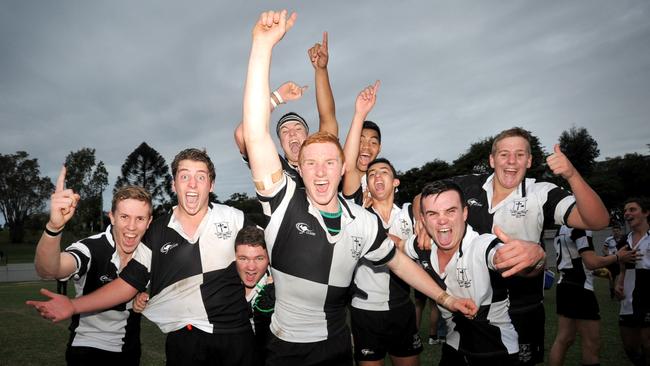 AIC premiers Iona College. they won 95-3 over Padua College. Captain Brad Wilkin leads the victory celebrations.