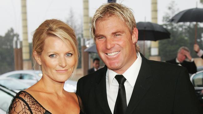 Shane Warne and his wife Simone at the Laureus Sports Awards. Photo by MJ Kim/Getty Images for Laureus, aslipics.