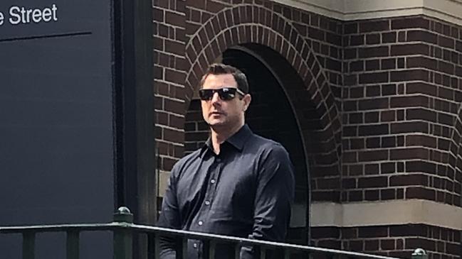 James Lachlan McQueen, 42, of Dee Why, outside Manly Court House in November 25, 2020, where he is now facing a string of 24 illegal drug supply and possession charges. Picture: Manly Daily