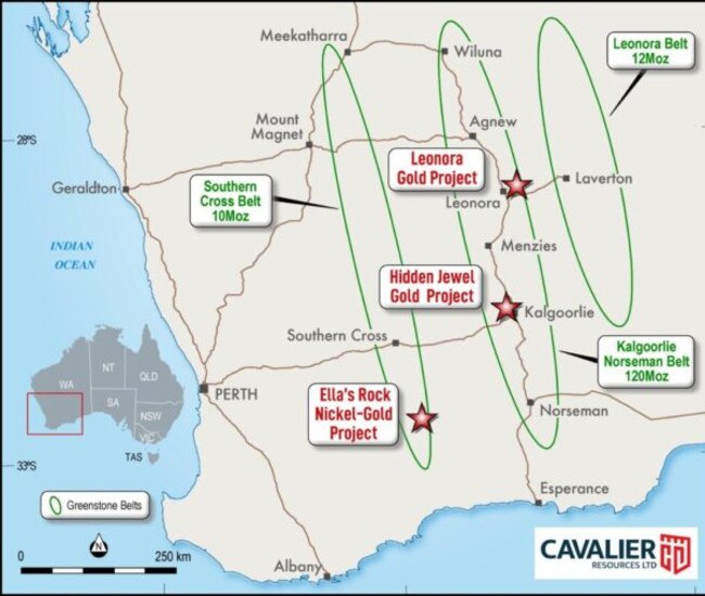 The company plans to hit the ground running with drilling at its wider Leonora Gold Project post-listing. Pic: Cavalier Resources