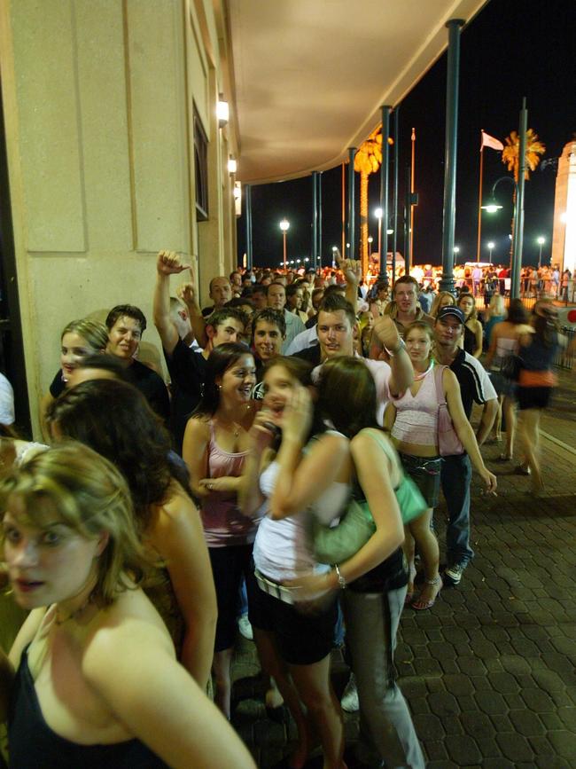 The line up outside the Grand Hotel back in the 90s.